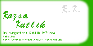 rozsa kutlik business card